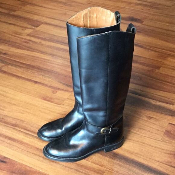 ⛔️HP 11/5⛔️GUC 9 West Black Leather Knee High Boot - Picture 1 of 5